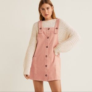 Mango MNG Corduroy pinafore Dress New Size Small